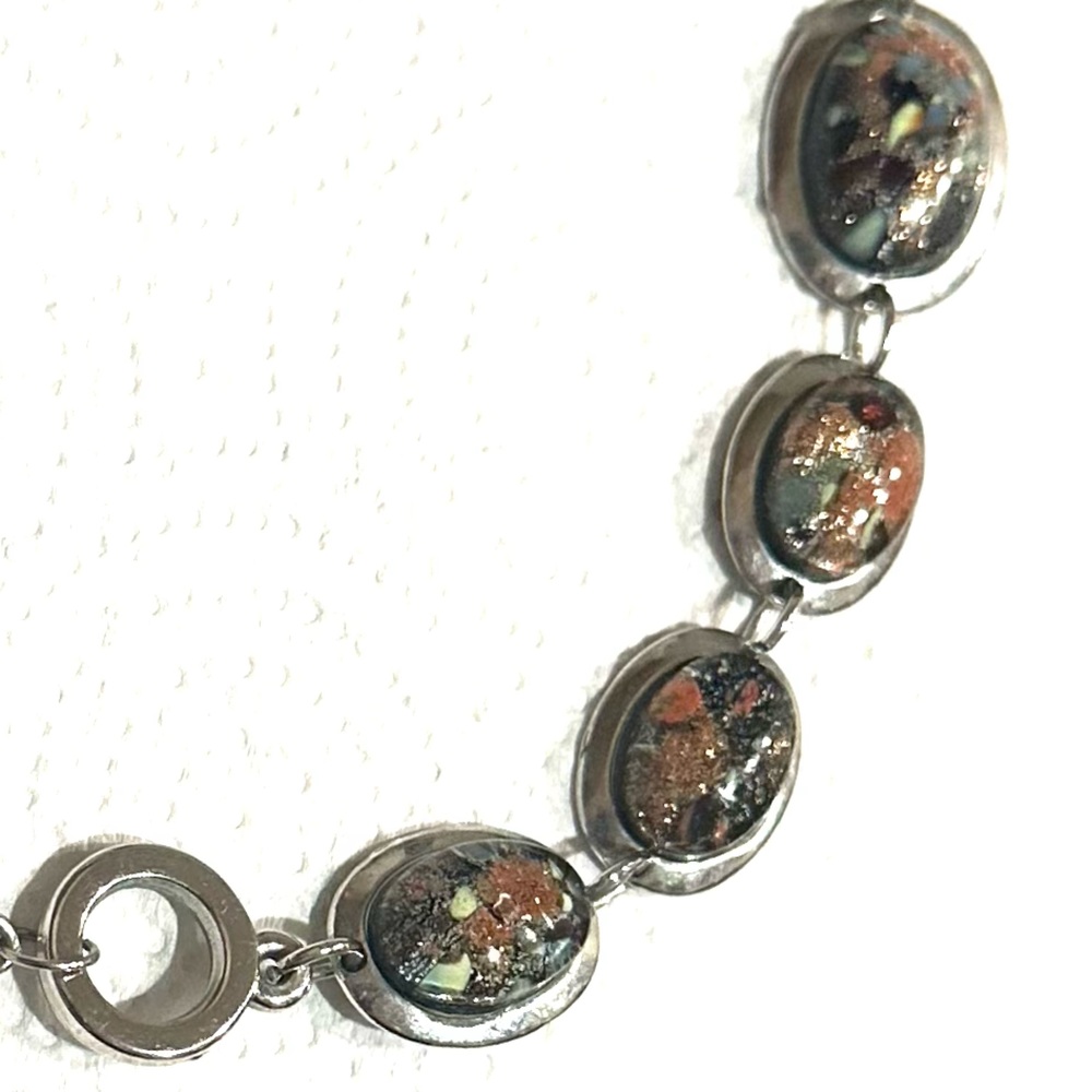 Art Necklace. Men/Women Rich pearlescent Swirls Different in each lightUp to 26"